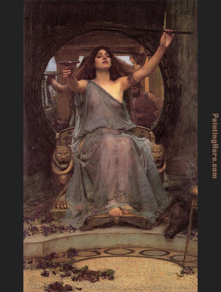 Circe offering the Cup to Ulysses painting - John William Waterhouse Circe offering the Cup to Ulysses art painting